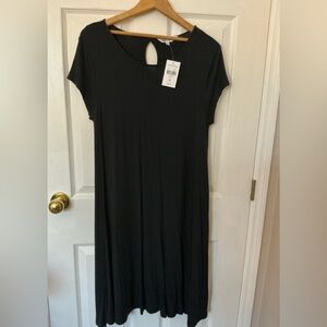 Northern Reflections Cap Sleeve Midi Dress, Black, Size m